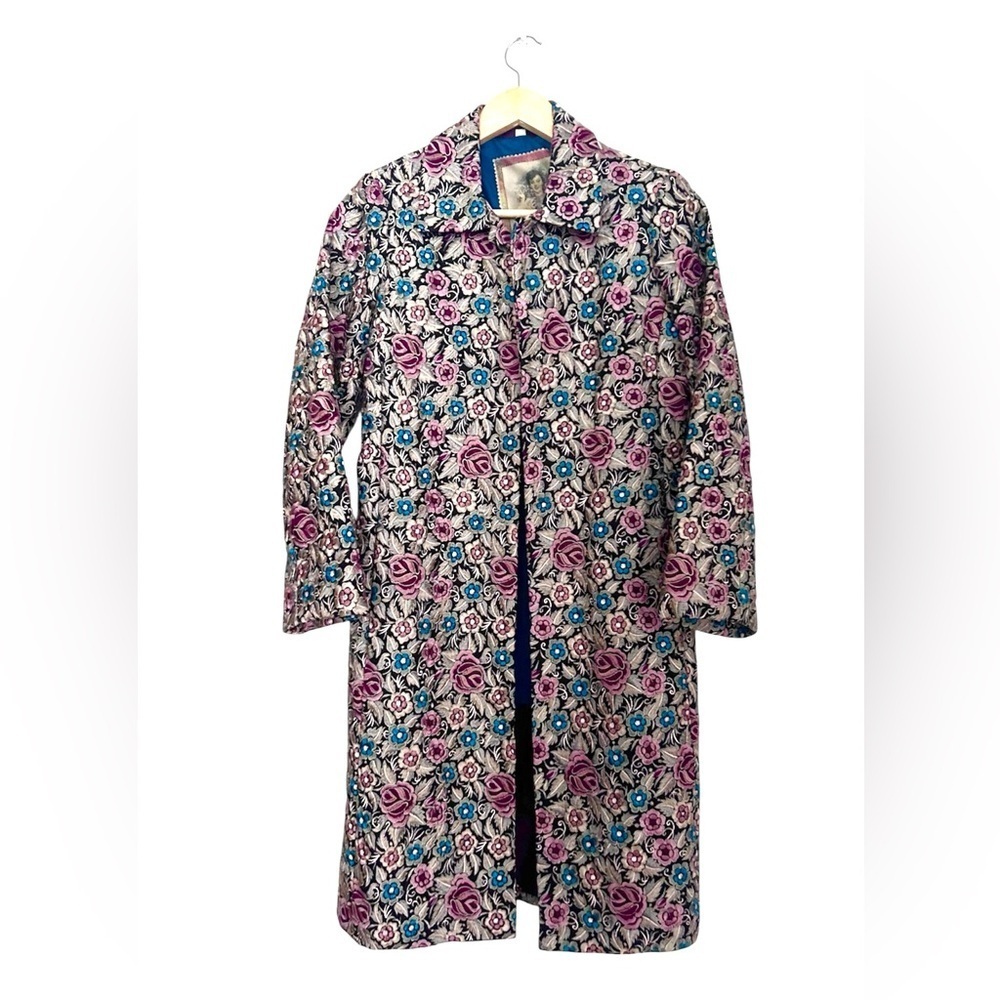 Biya Johnny Was Floral Coat small All Over Embroidery Womens Flowers embroidered